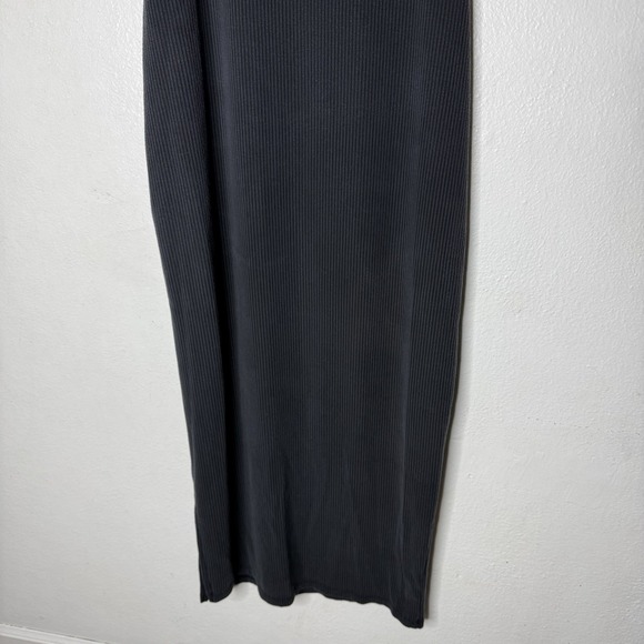 L Space Black Ribbed Side Slit Maxi Dress Cover Up Women's Medium Beach Boho - Picture 7 of 14